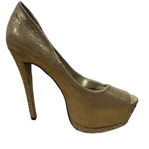 Speed limit 98 6” high stilettos 2” hidden platform open toe size 7.5